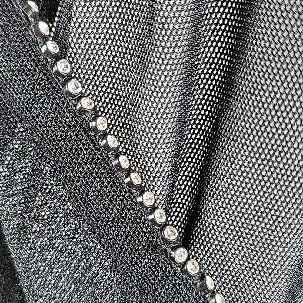 Vintage 90s Y2K Alex Evenings Black Mesh Overlay w Rhinestones Cocktail Dress - Picture 10 of 16
